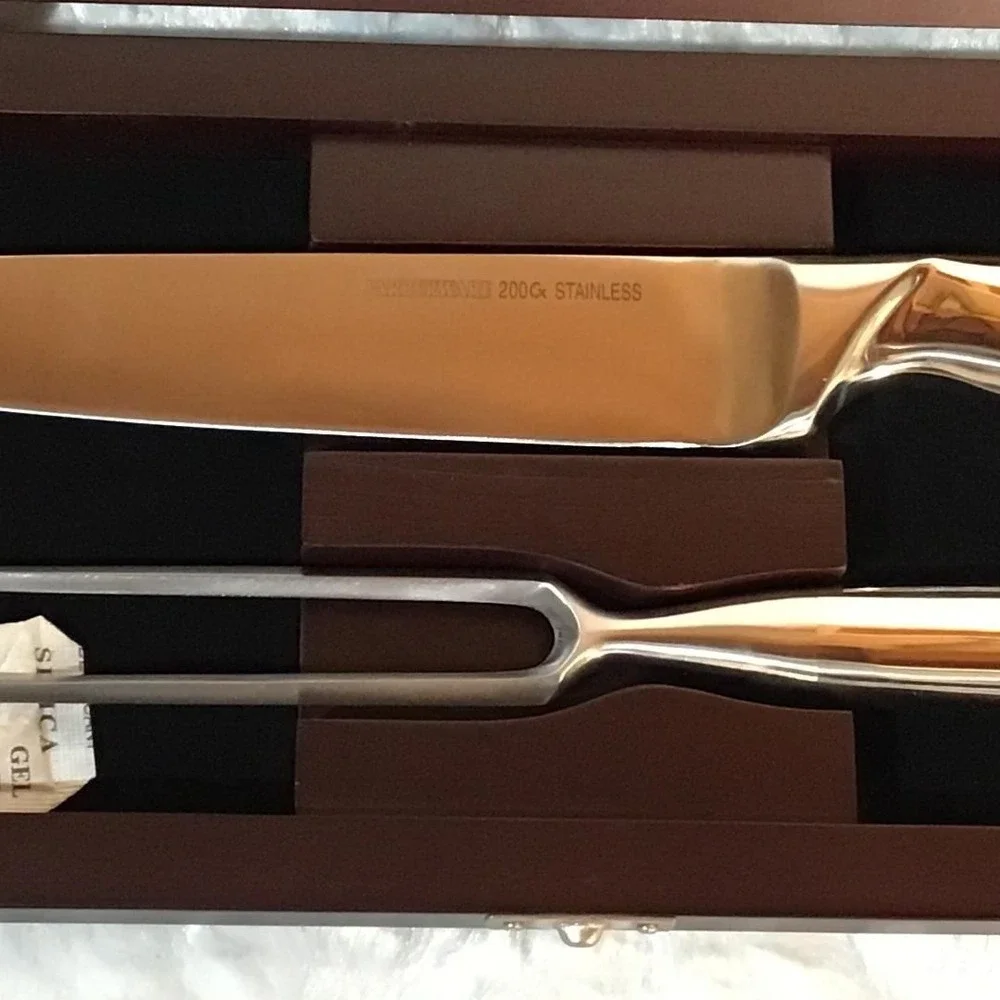 Farberware 200 Series 2 Piece Carving Set Stainless‎ Steel 8in Slicer 6in Fork
